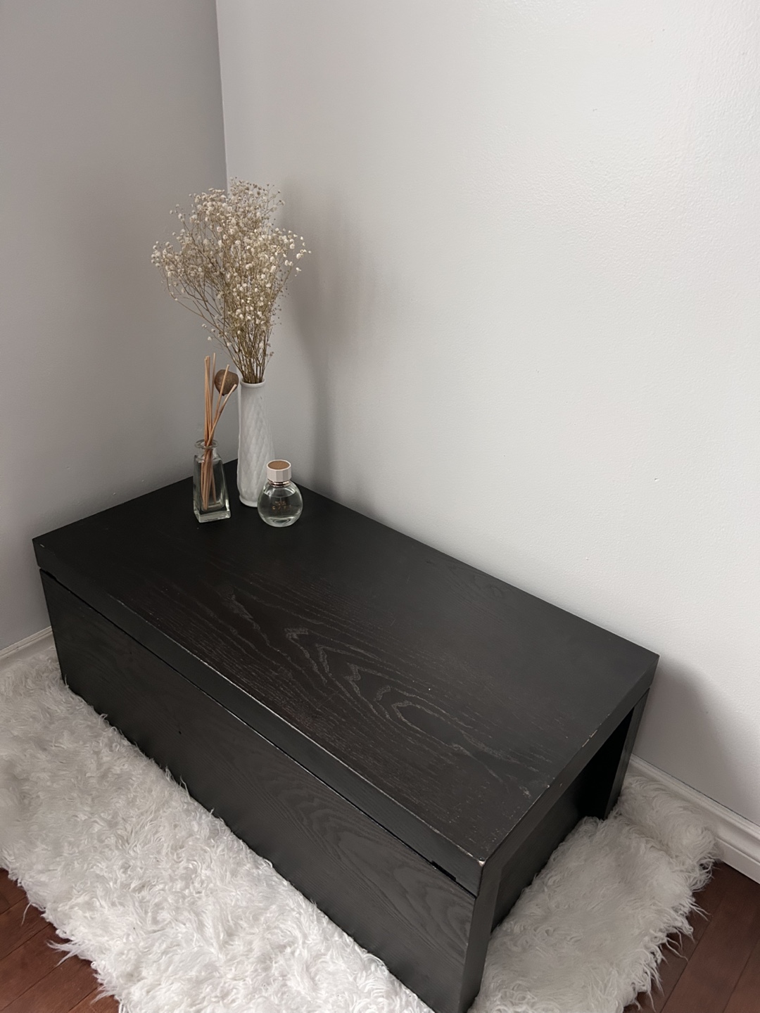 Black Wooden Storage Bench - photo 5