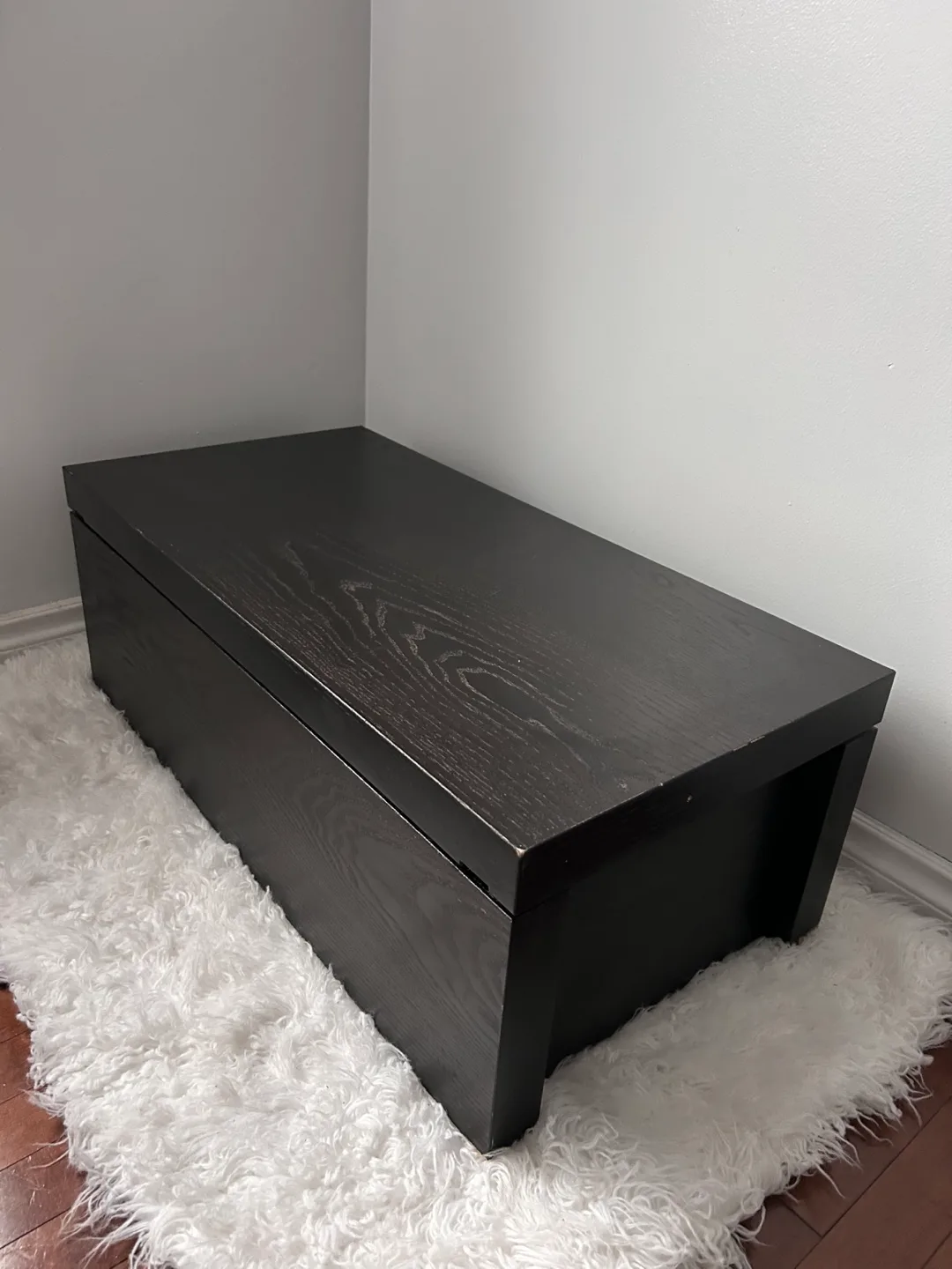 Black Wooden Storage Bench