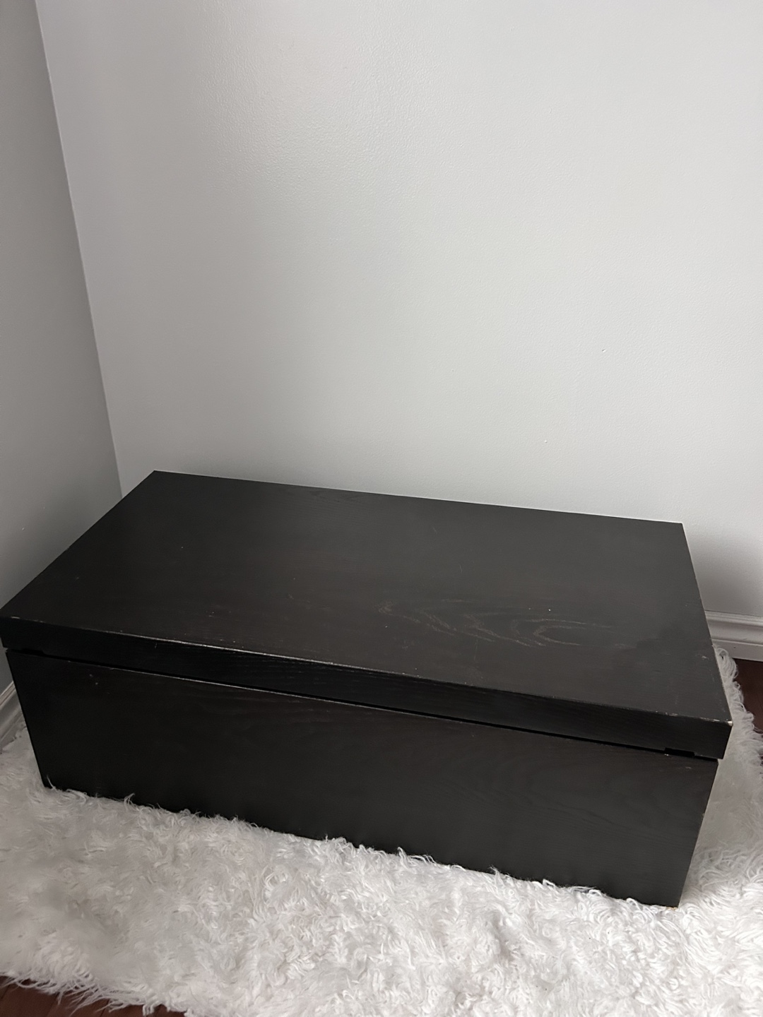 Black Wooden Storage Bench - photo 2