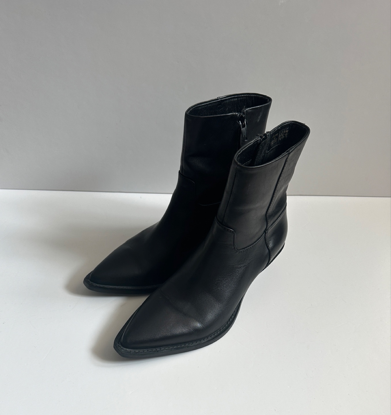 Black Leather Ankle Boots