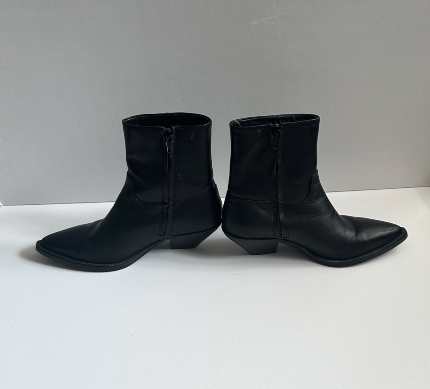 Black Leather Ankle Boots - photo 4