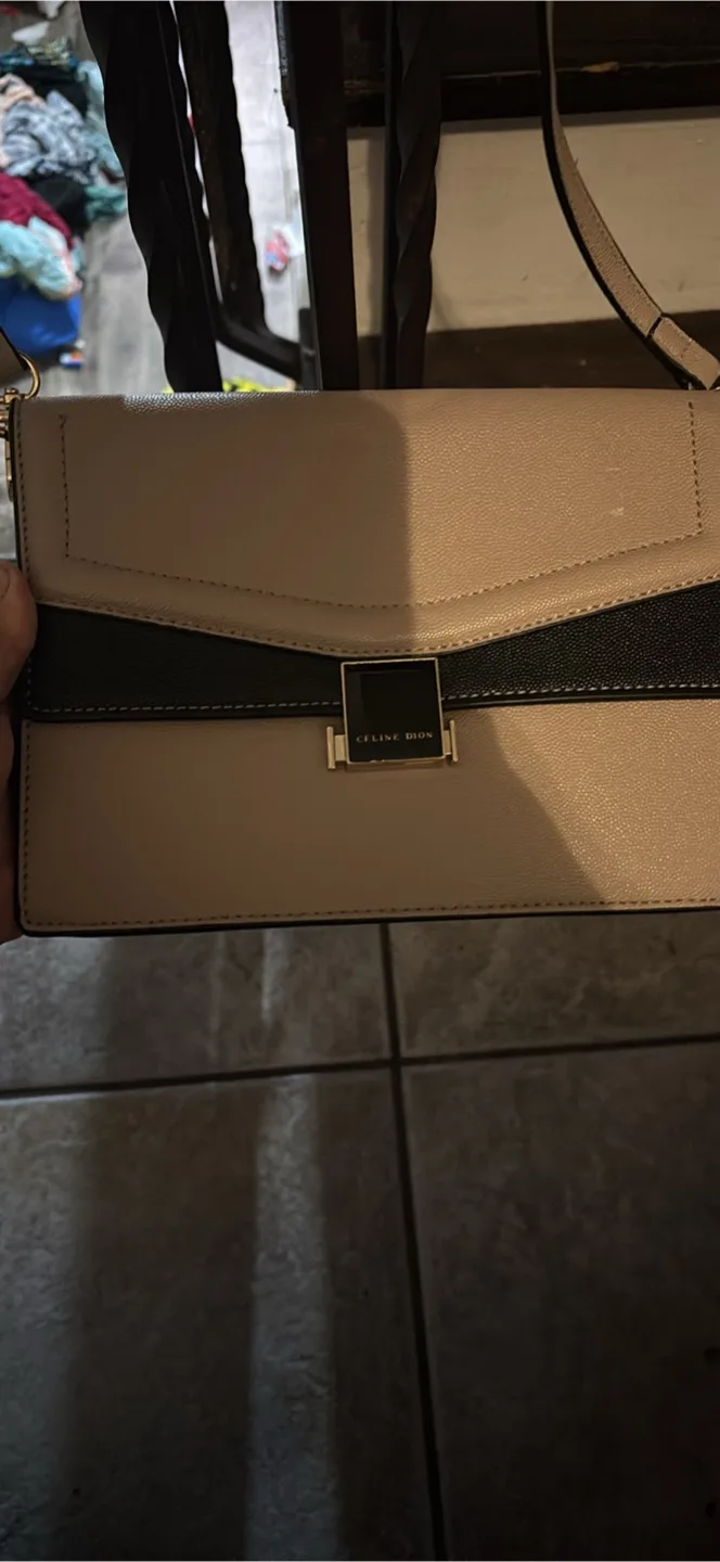 Celine Dion Beige & Black Crossbody Bag thumbnail
