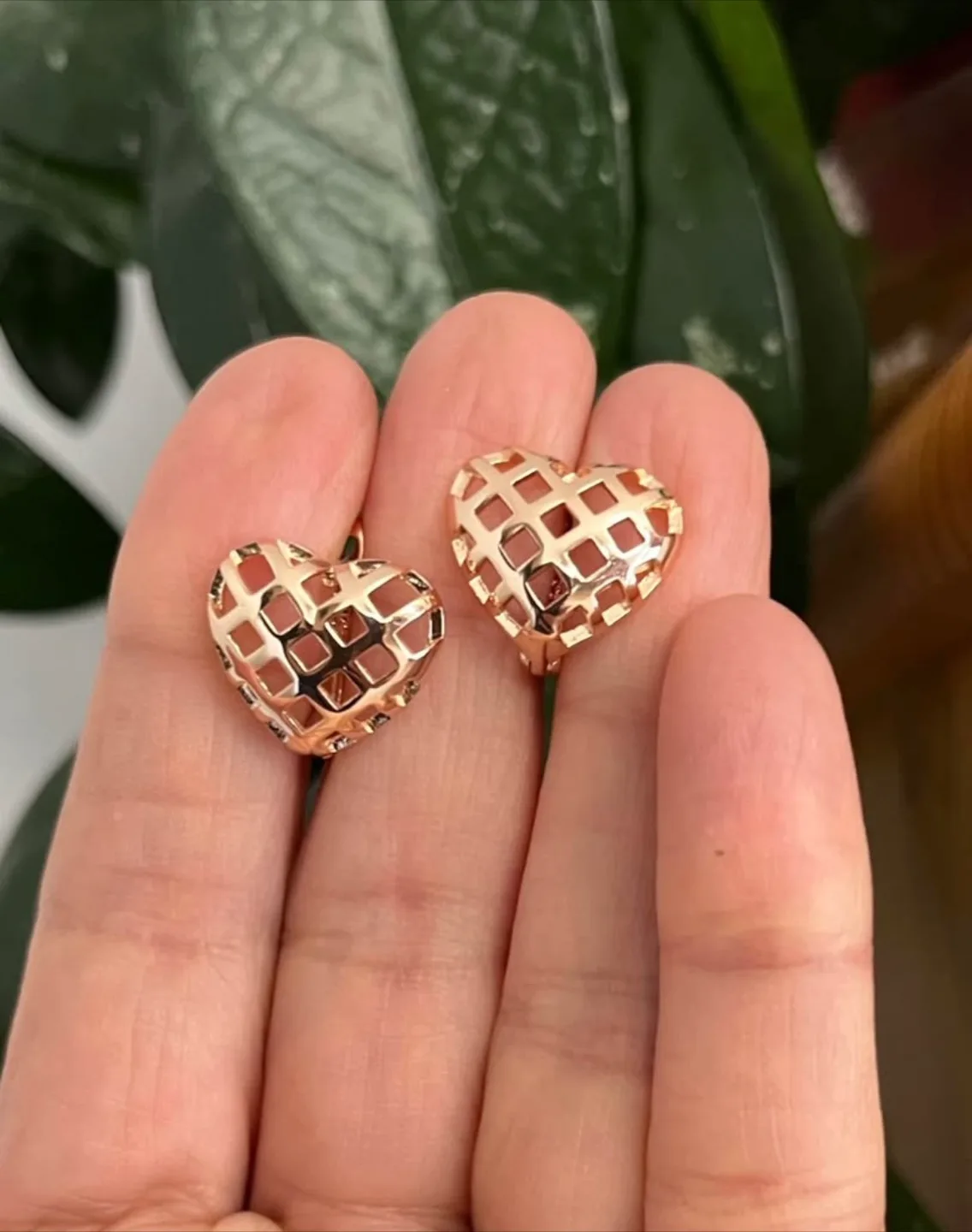 Gold Heart Earrings gold plated thumbnail