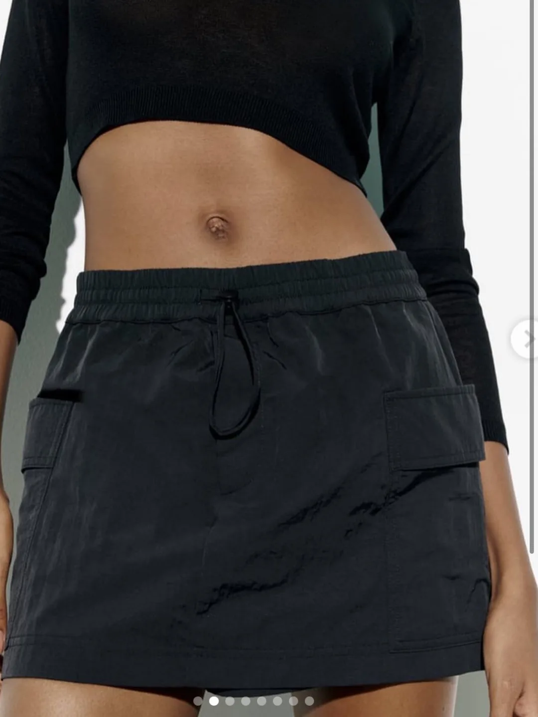 Zara Black Cargo Mini Skort - Size Large image indicator(5)
