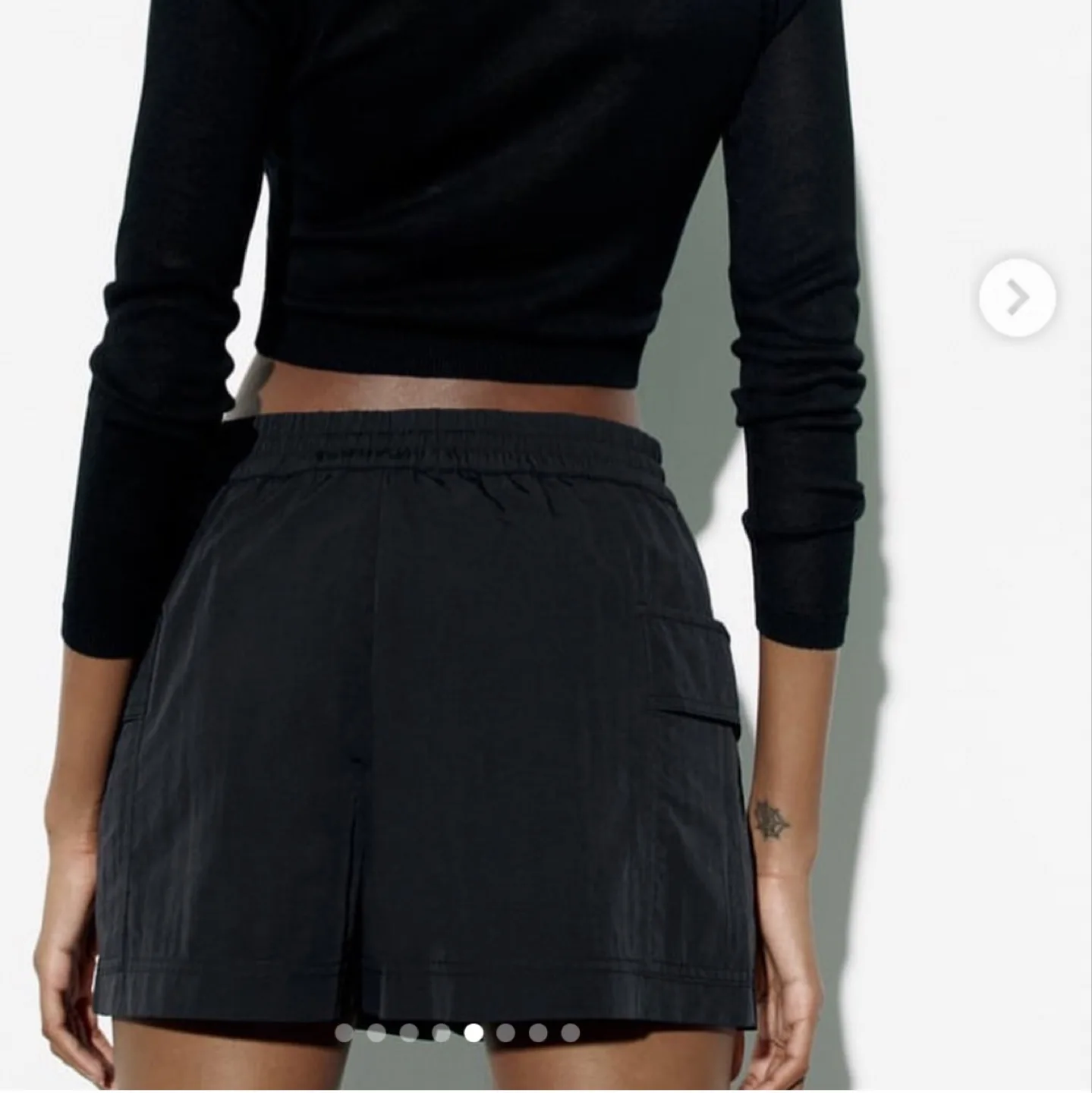 Zara Black Cargo Mini Skort - Size Large image indicator(6)