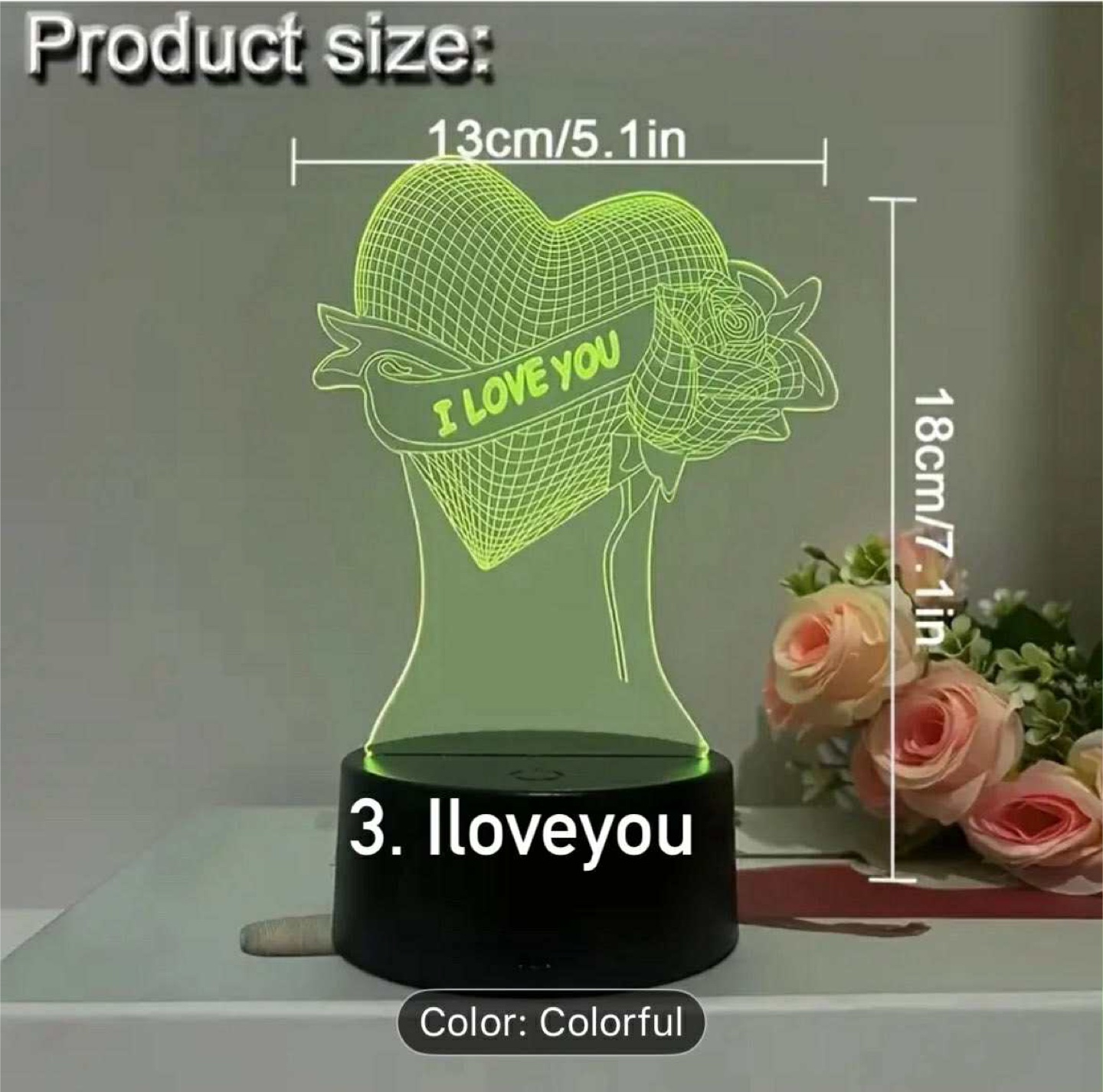 Colorful 3D LED Night Light - photo 3