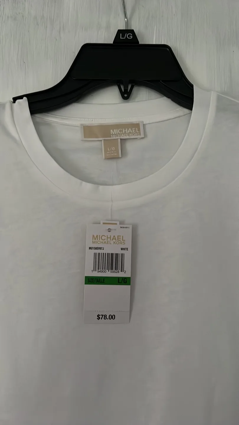 New Michael Michael Kors White Tee - Size M image indicator(2)