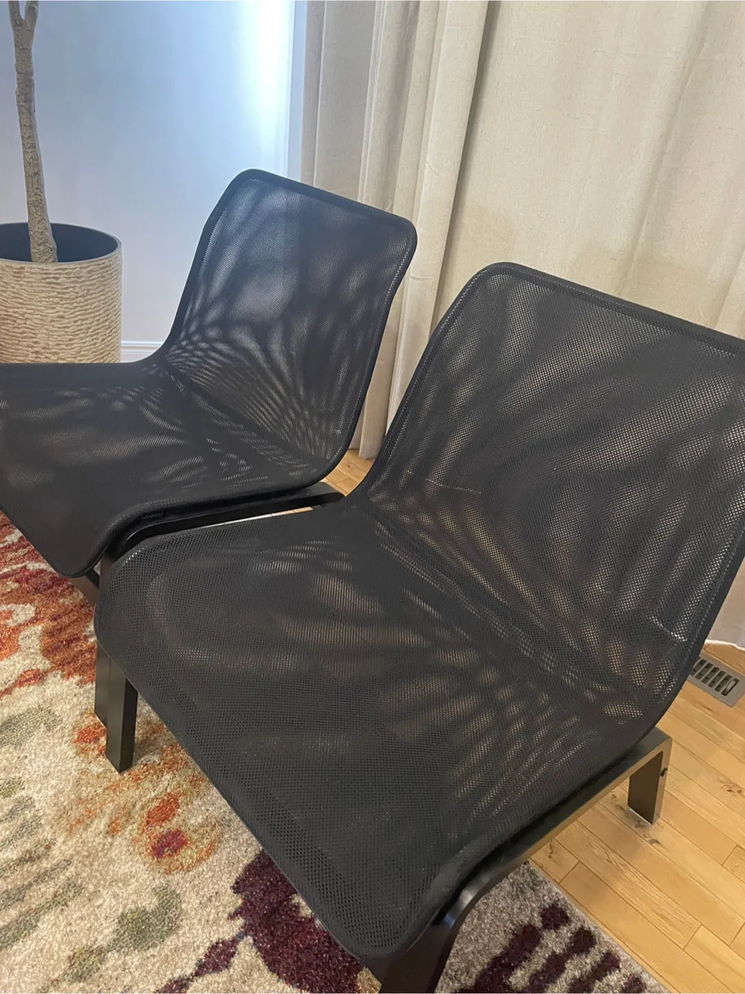 Black  Ikea Mesh Frame Chairs - Pair thumbnail