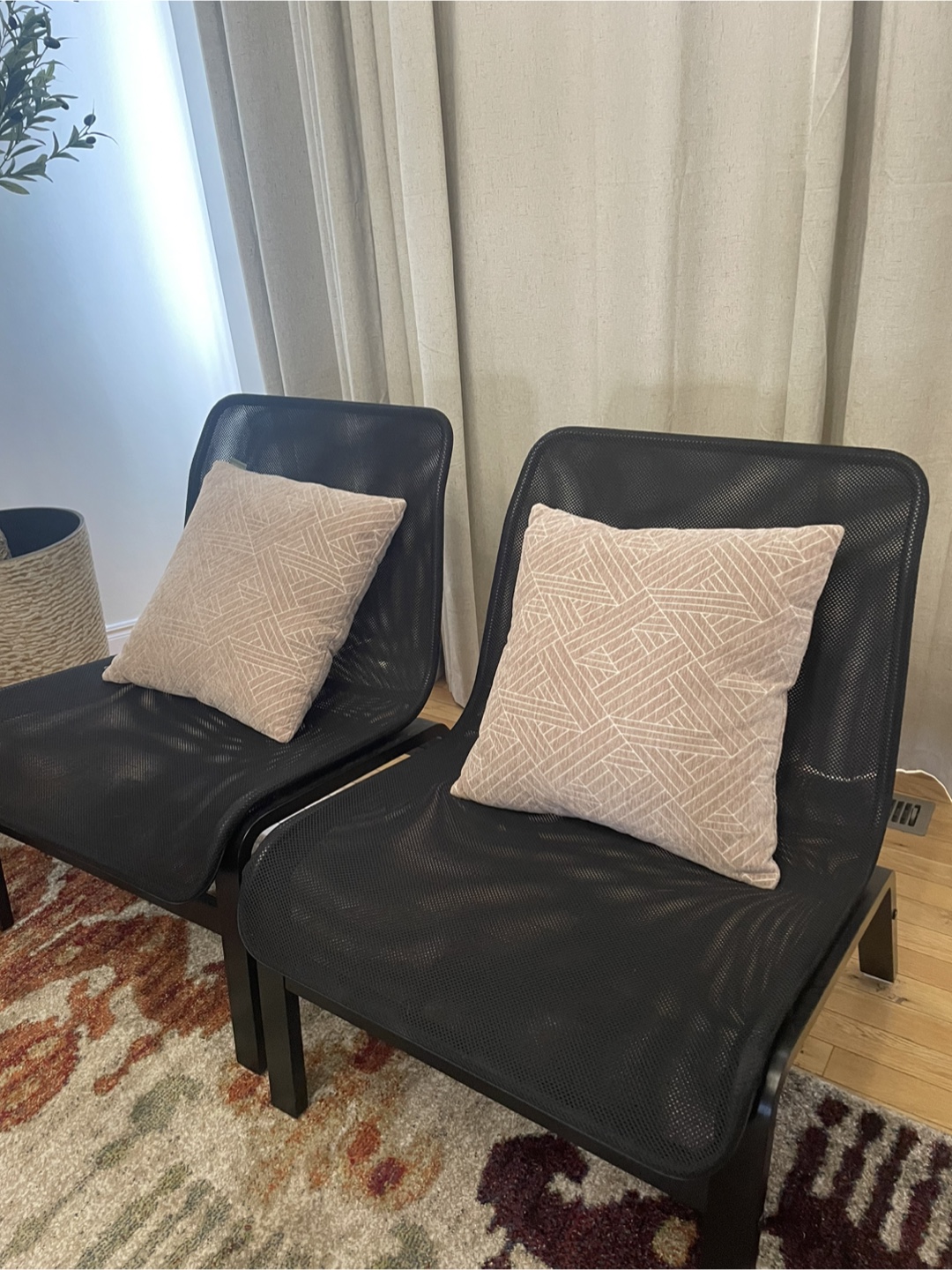 Black  Ikea Mesh Frame Chairs - Pair - photo 3