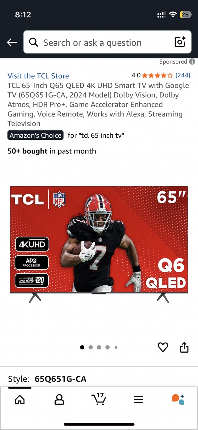 TCL 65" Q65 QLED 4K UHD Smart TV - Like New! - photo 3