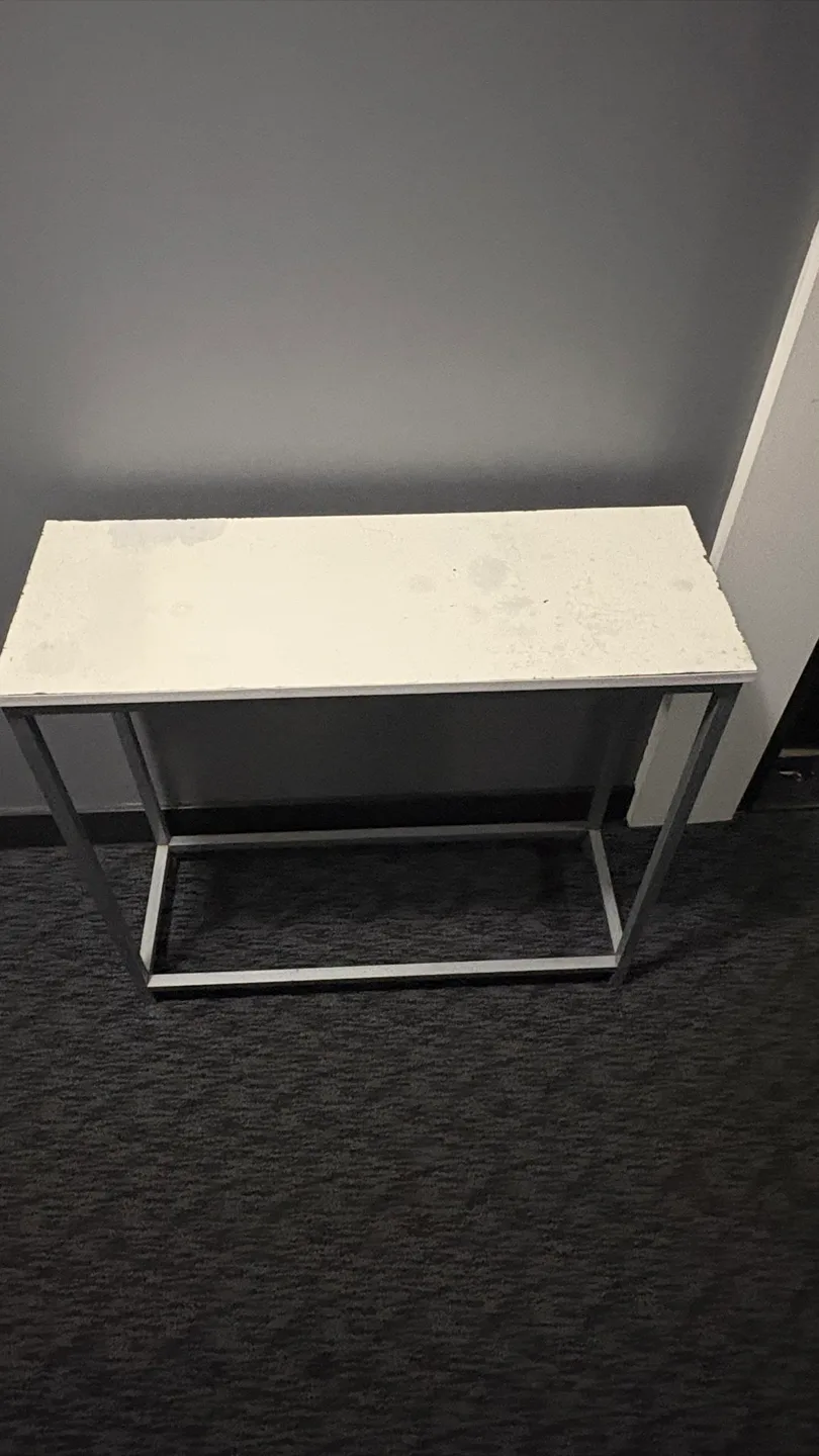 Side Table - White Top, Metal Frame thumbnail