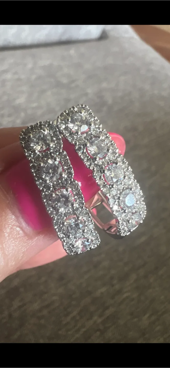 14 k Diamond Hoop Earrings w/appraisal thumbnail