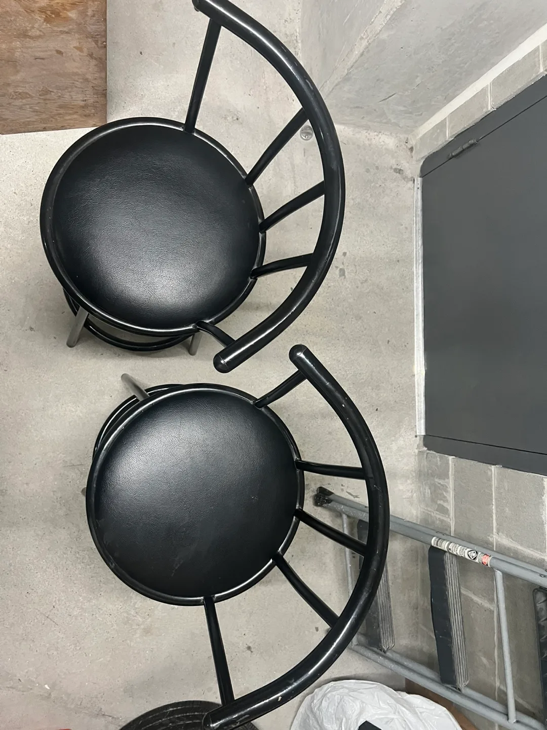 Pair of Black Swivel Bar Stools image indicator(2)