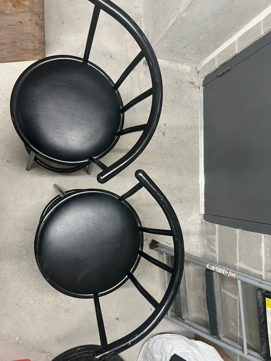 Pair of Black Swivel Bar Stools image indicator(3)
