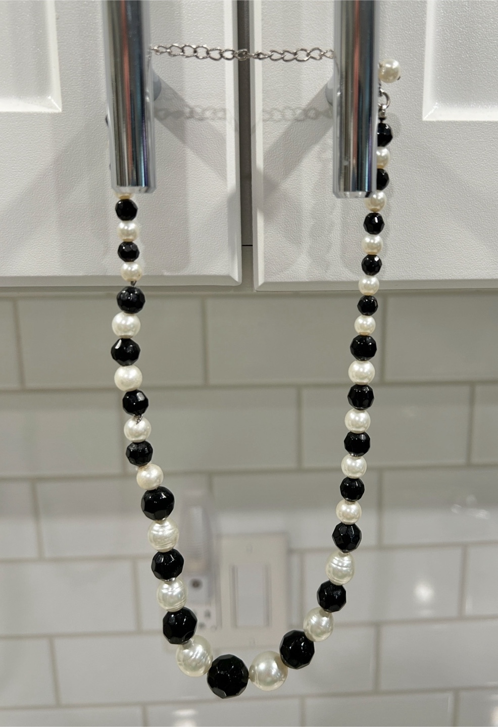 Black and White Beaded Necklace