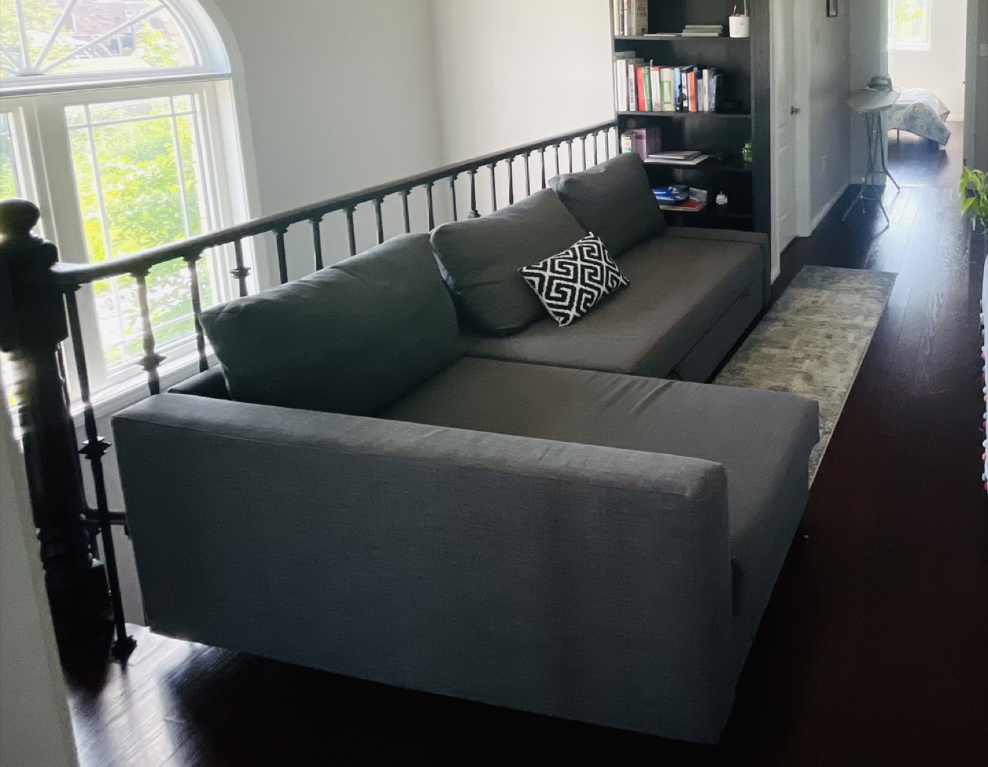 Sofa with chaise, double bed and storage all in one