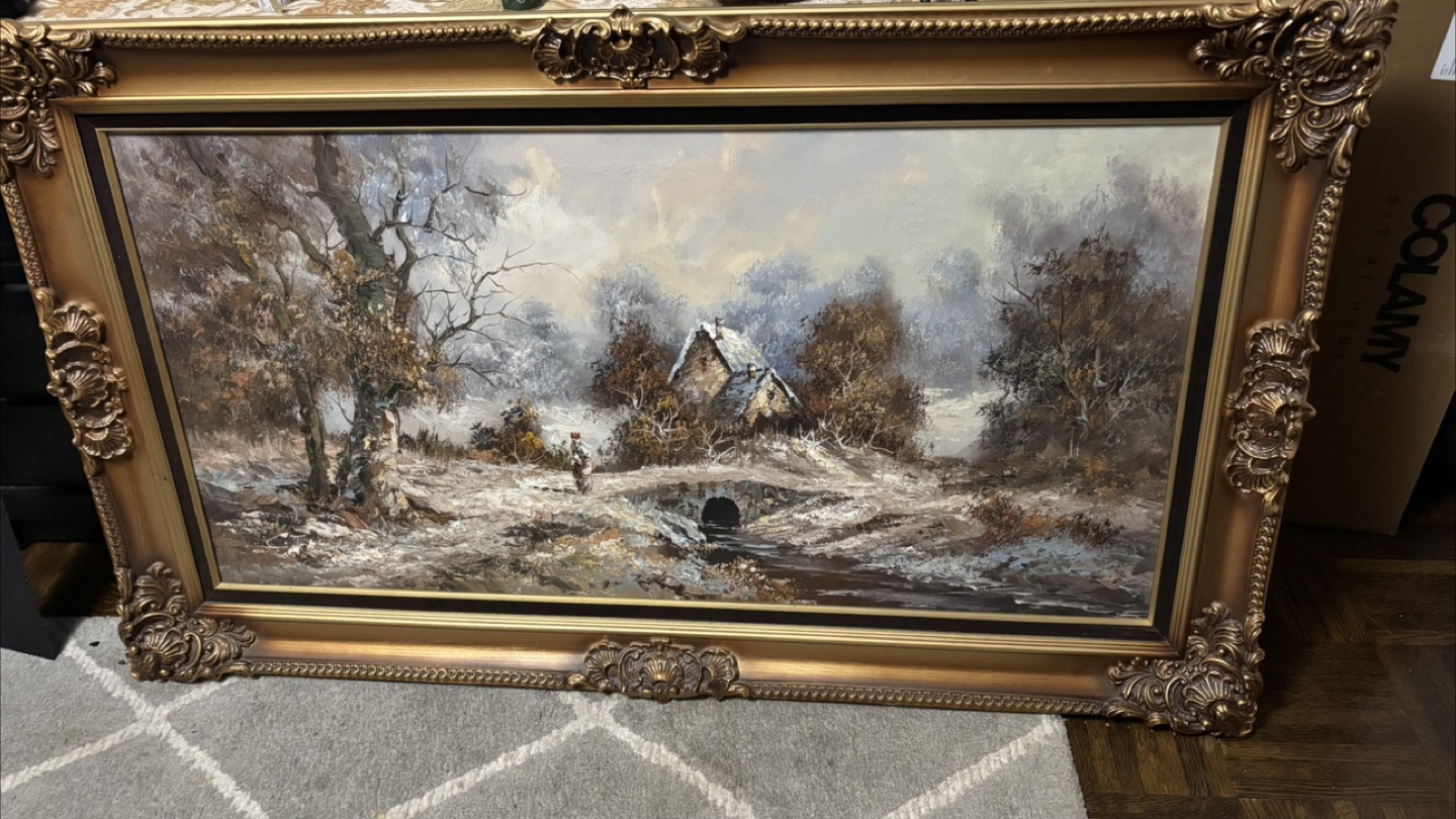 a painting depicting a winter