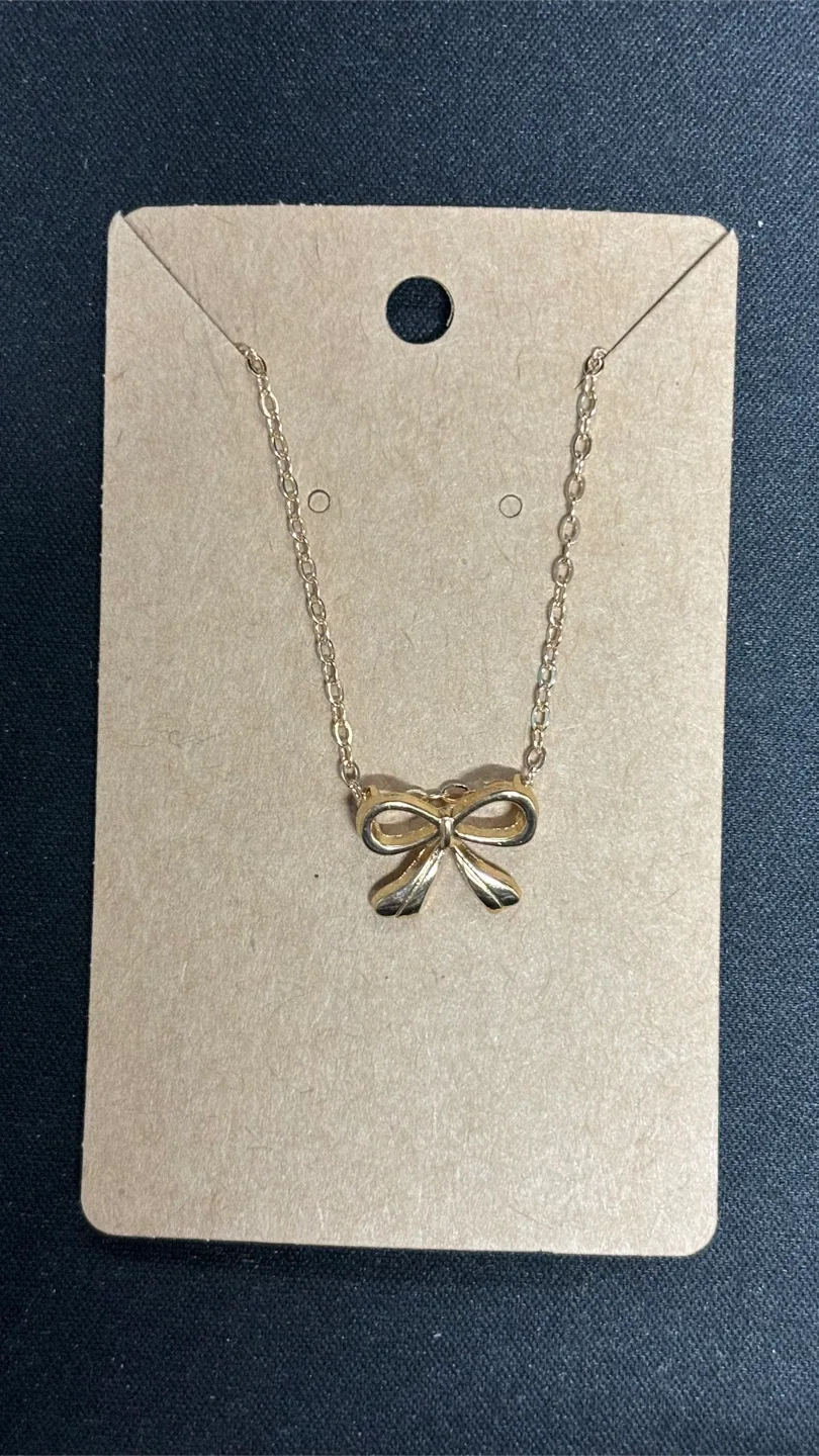 Gold Bow Necklace thumbnail