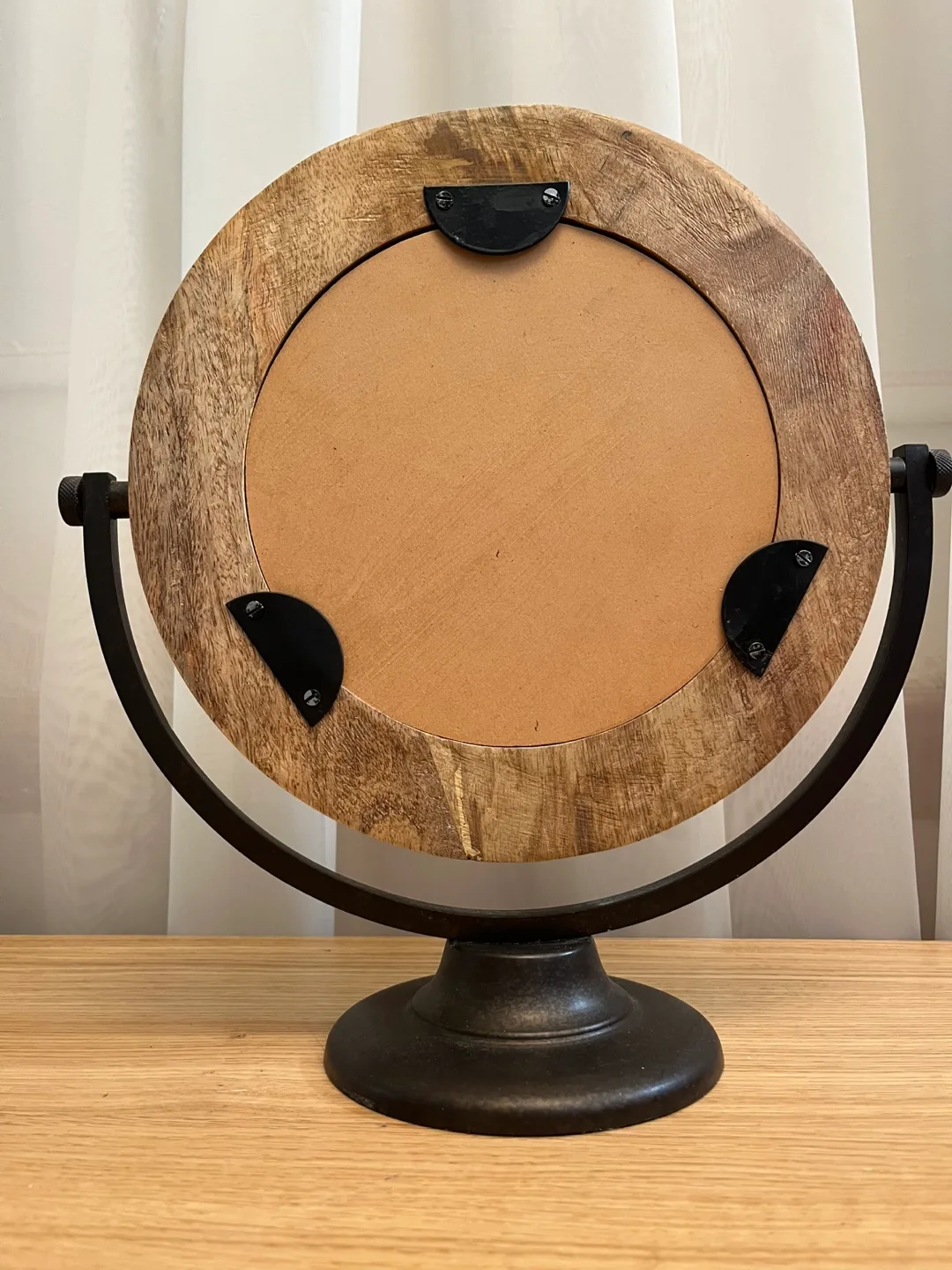 Round Wooden Vanity Mirror image indicator(4)