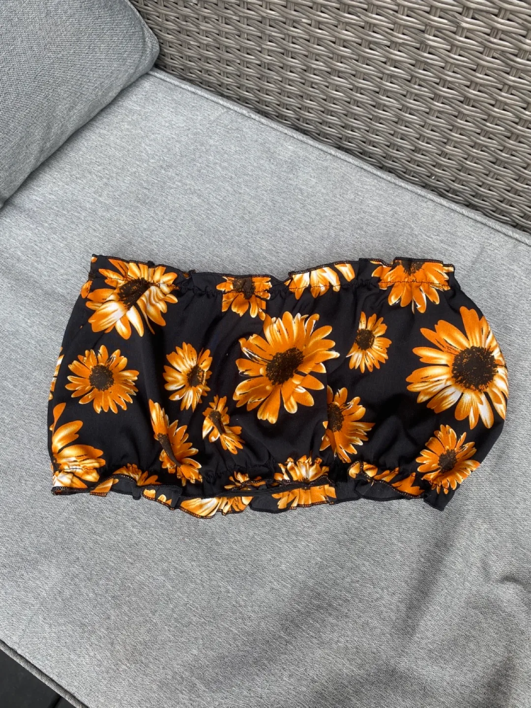 Sunflower Print Tube Top thumbnail