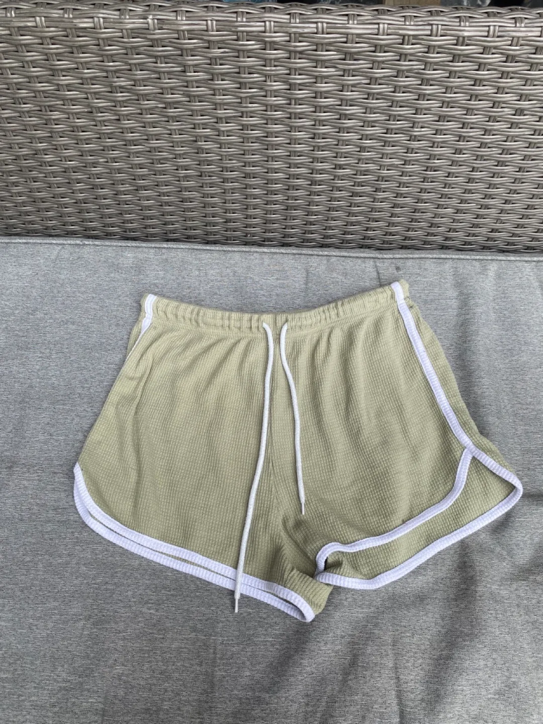 Green Athletic Shorts with White Trim thumbnail