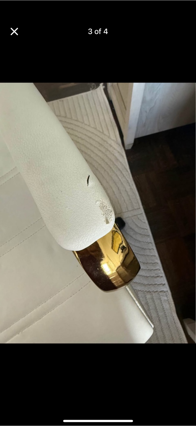 White & Gold Office Chair - photo 3
