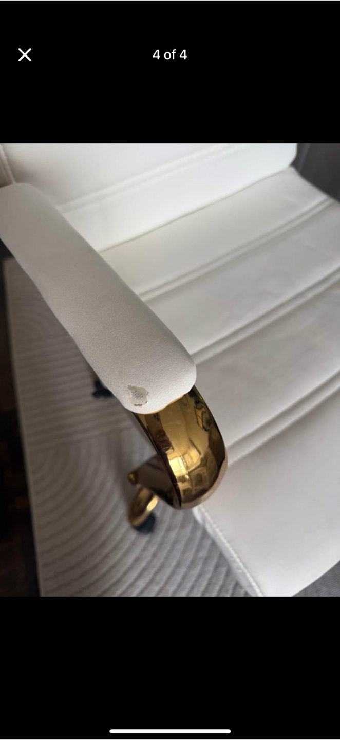 White & Gold Office Chair - photo 4