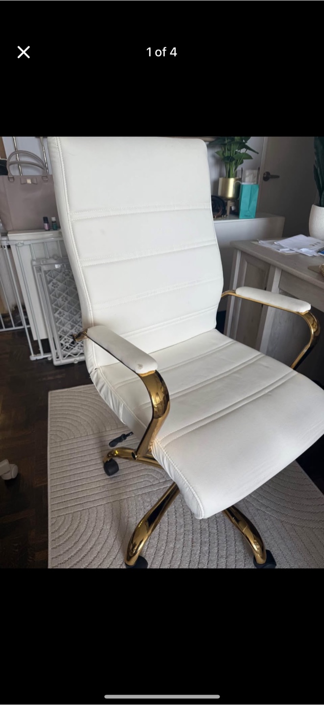 White & Gold Office Chair