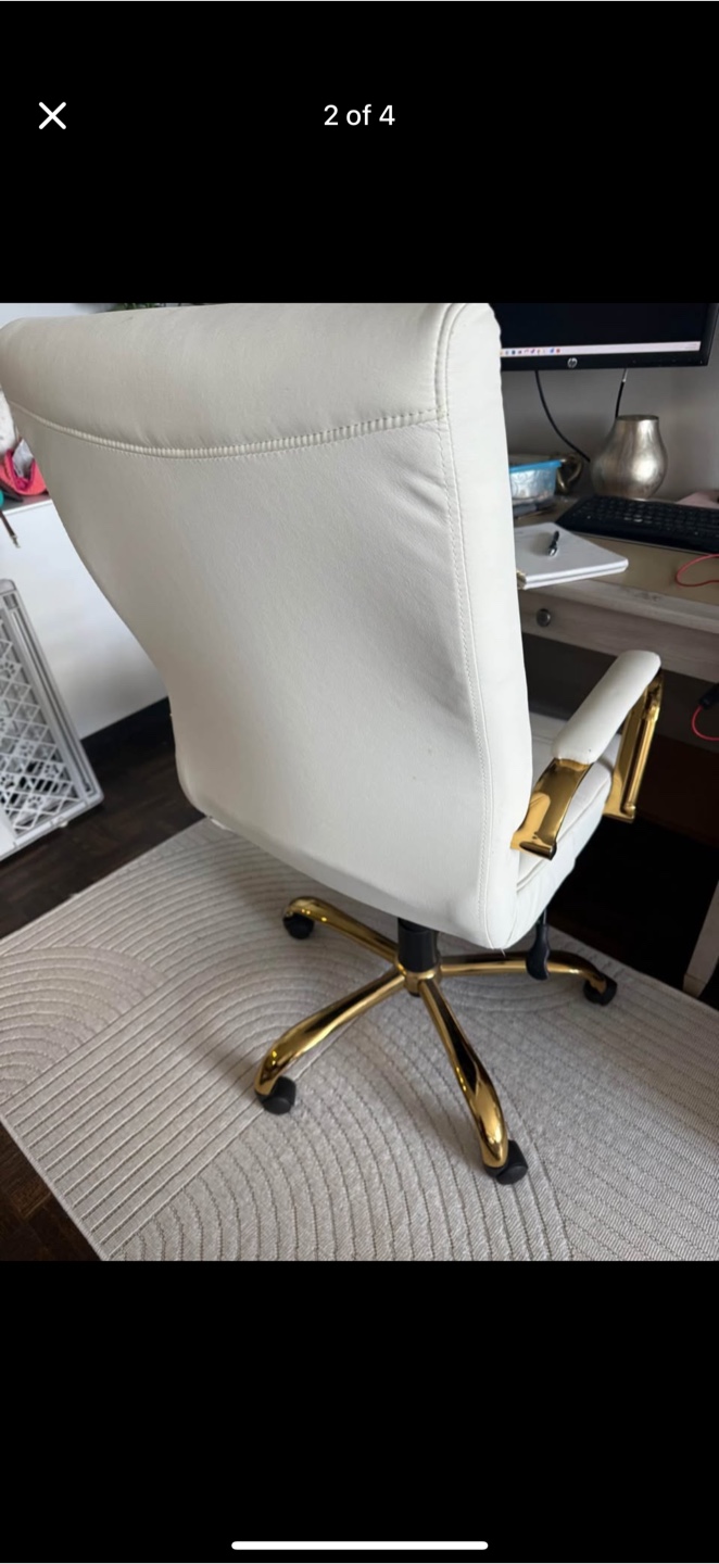 White & Gold Office Chair - photo 2