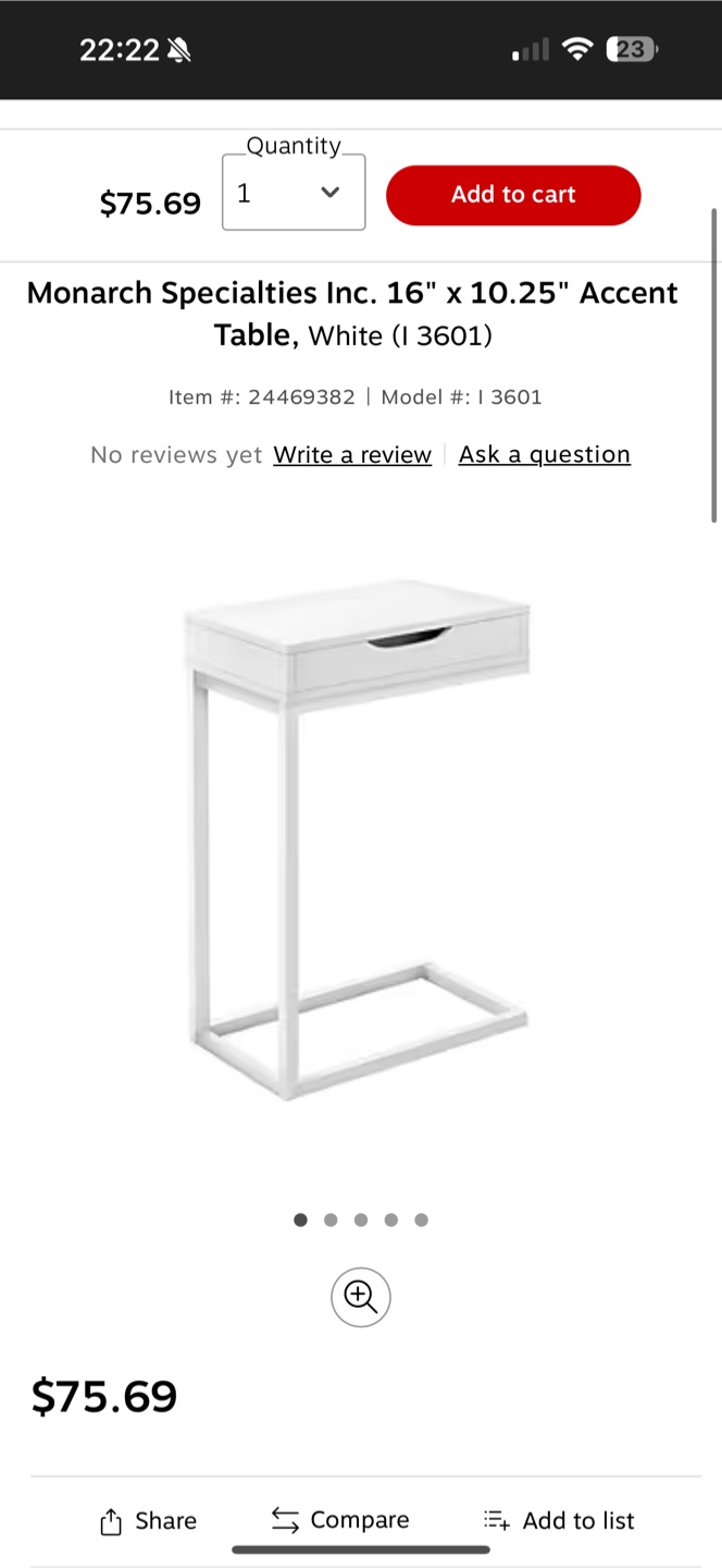 OPEN TO OFFERS: White Table/NightStand - photo 2