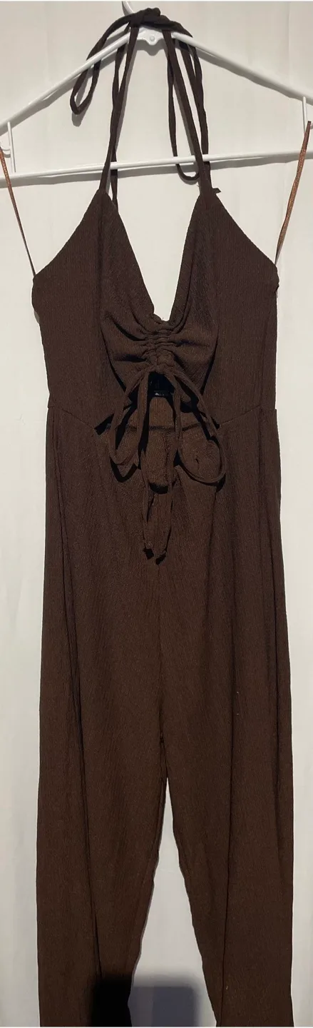 Brown Halter Neck Jumpsuit from Urban Planet thumbnail