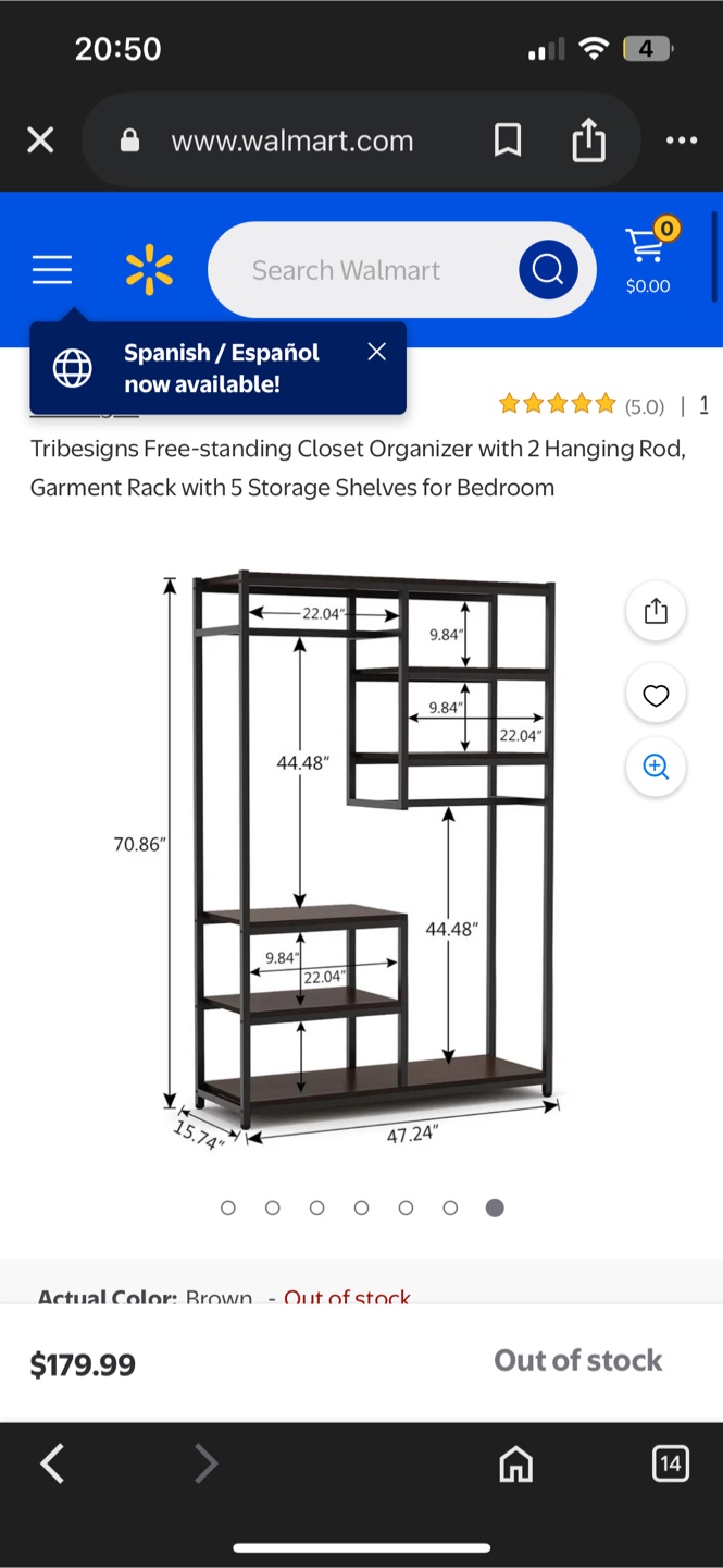 Tribesigns Free-Standing Closet Organizer