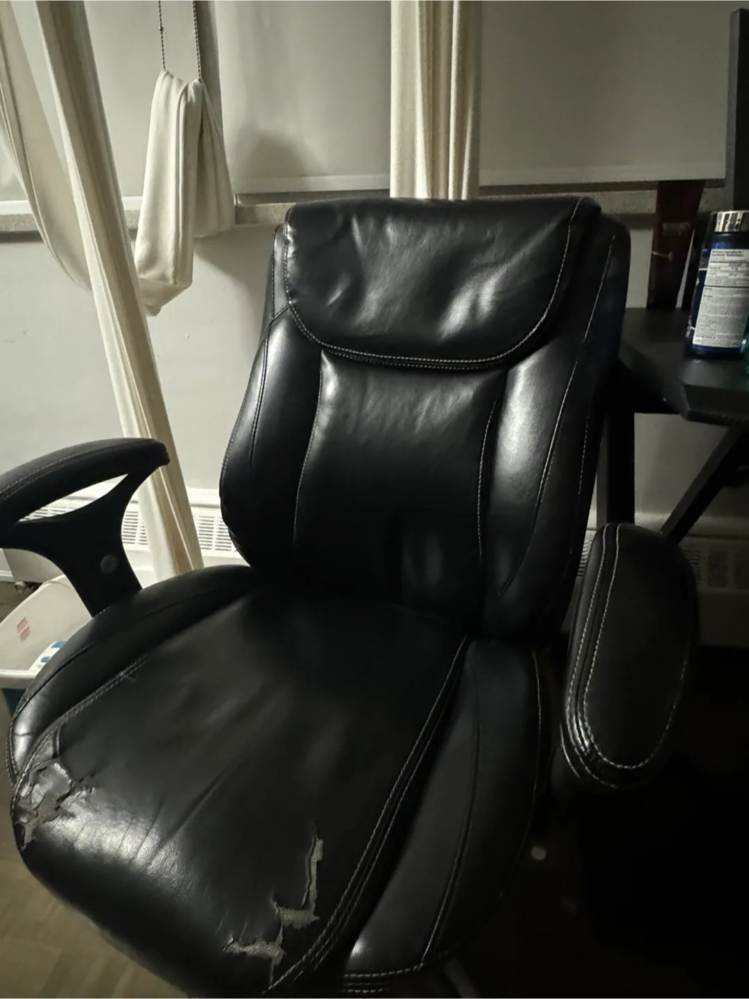 Black Leather Executive Office Chair thumbnail