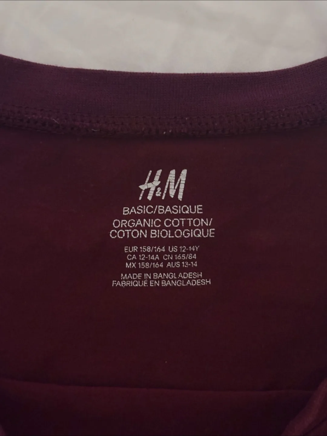 H&M Kids Burgundy Cotton Tee image indicator(2)