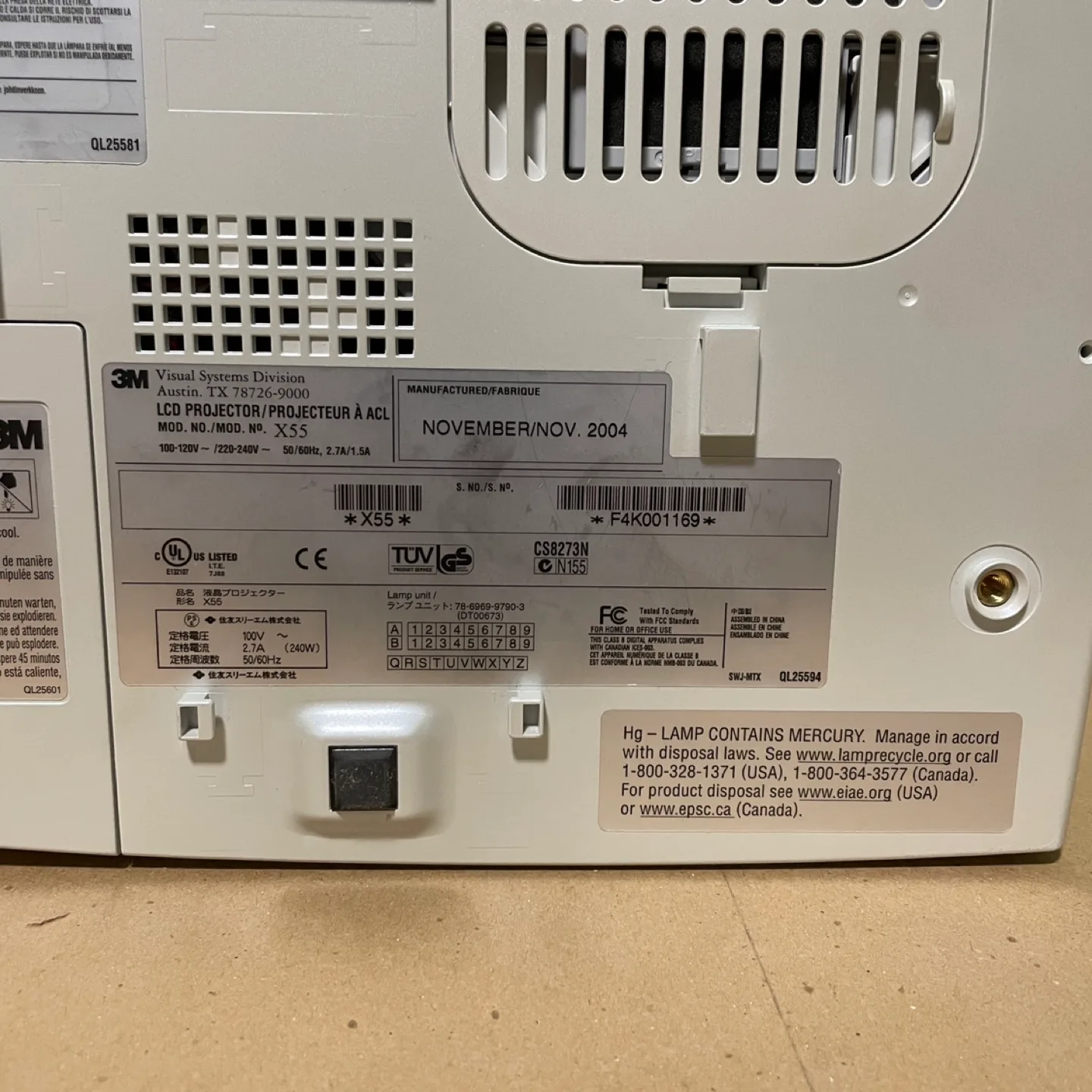 3M LCD Projector for Home Theatre Model X55 image indicator(6)