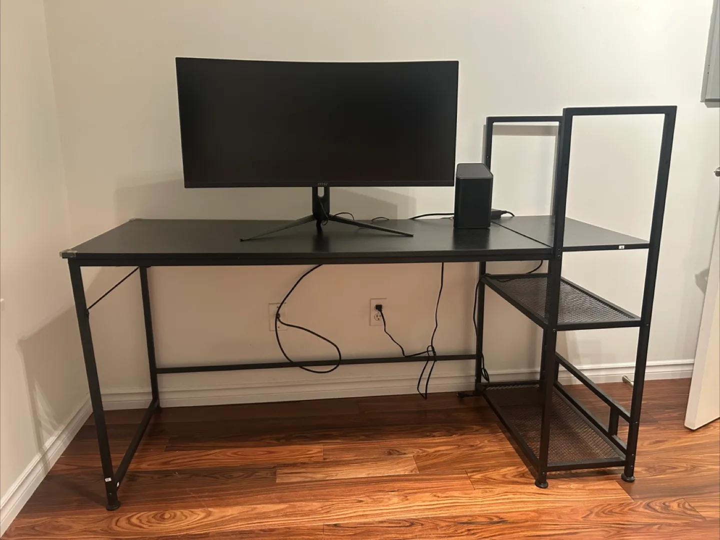 Black Desk with Shelves thumbnail