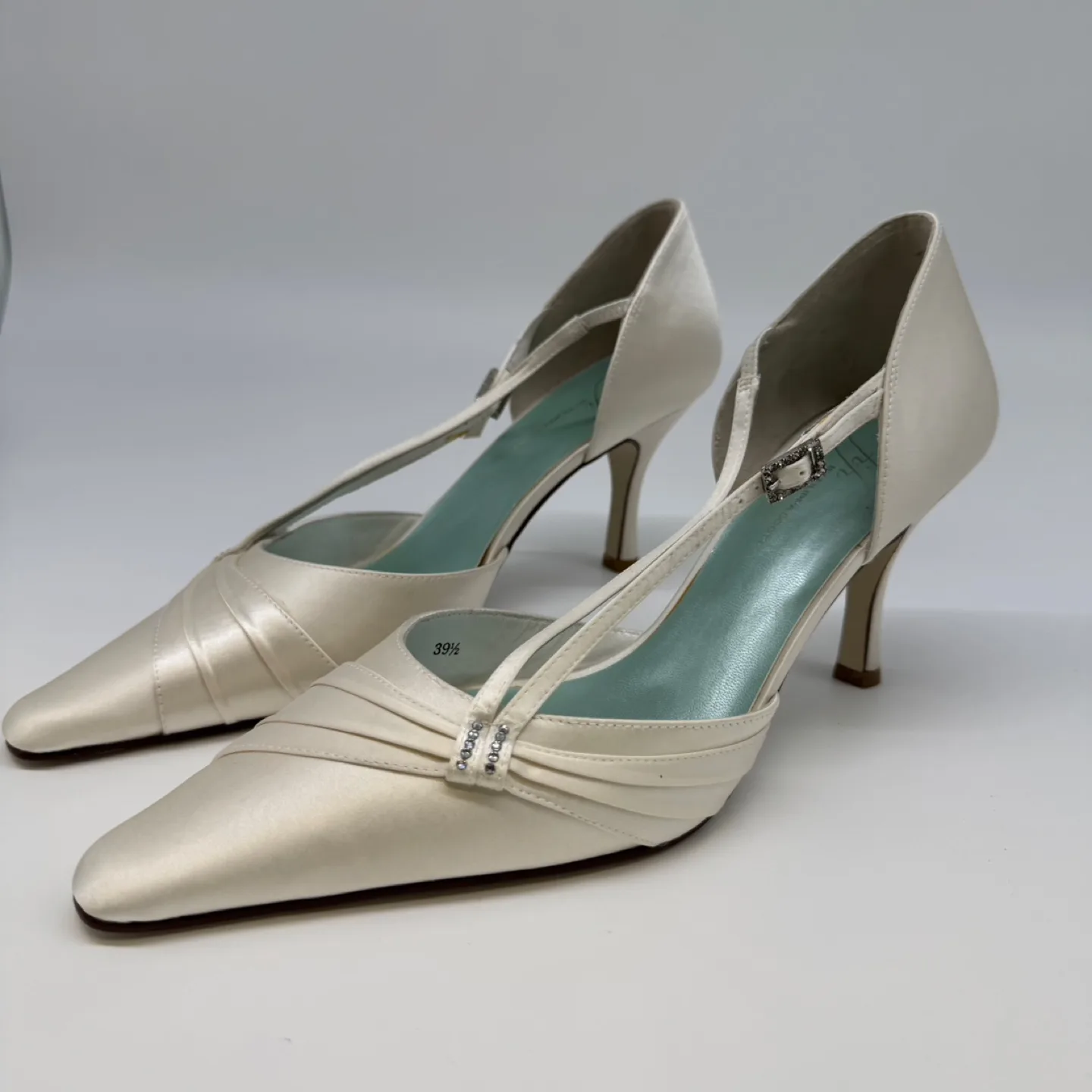 Fifi by Filippa Scott London Ivory Satin Bridal Heels) thumbnail