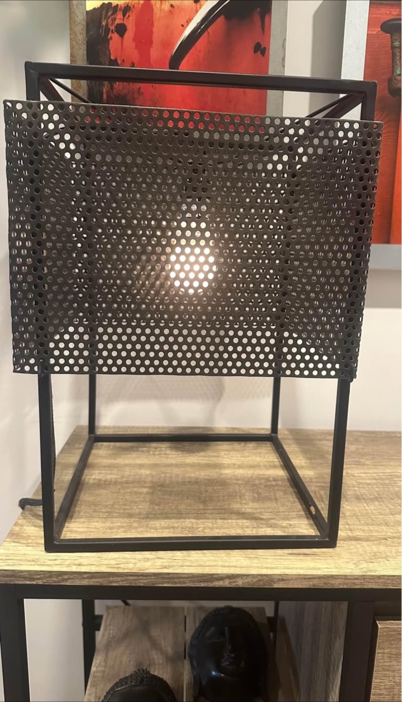 SET OF TWO - Black Metal Table Lamp