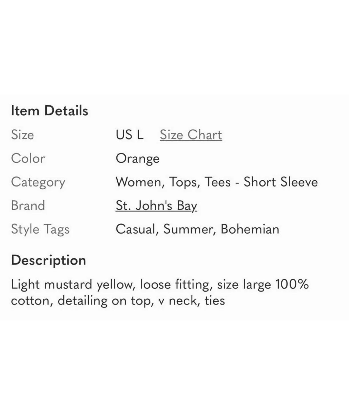 St. John's Bay Orange Top - Size L boho image indicator(4)