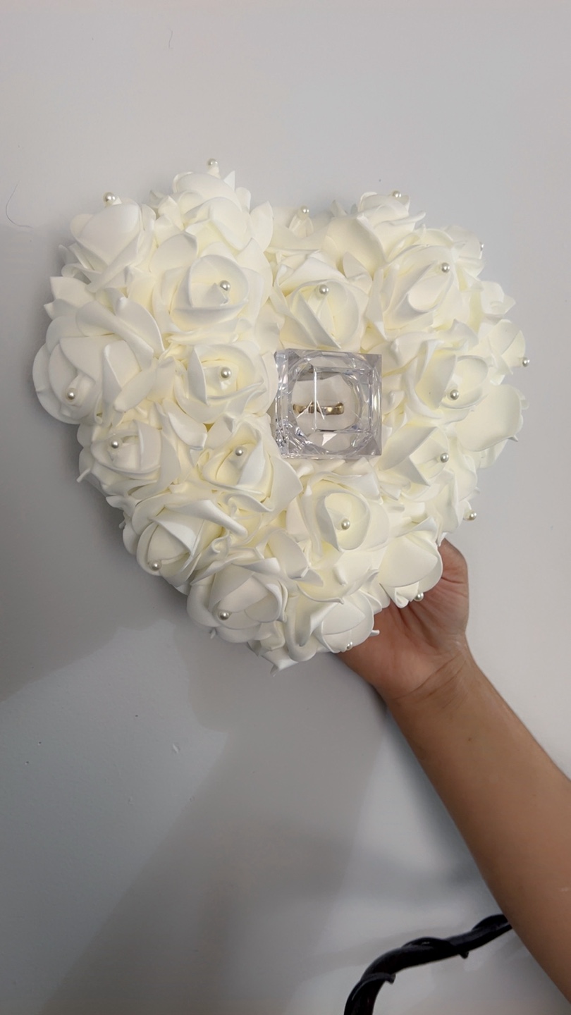 Wedding Ring Bearer Pillow - Heart Shaped