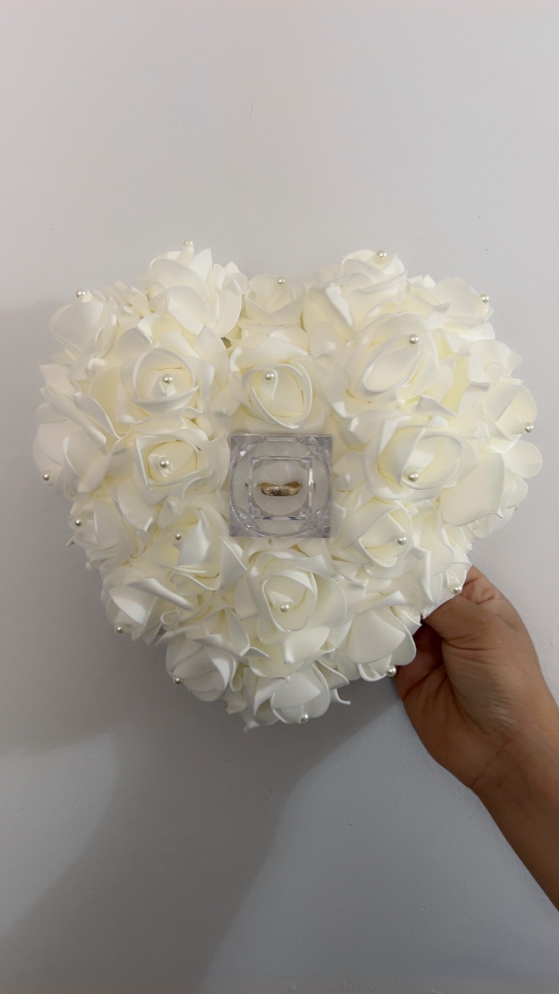 Wedding Ring Bearer Pillow - Heart Shaped - photo 3
