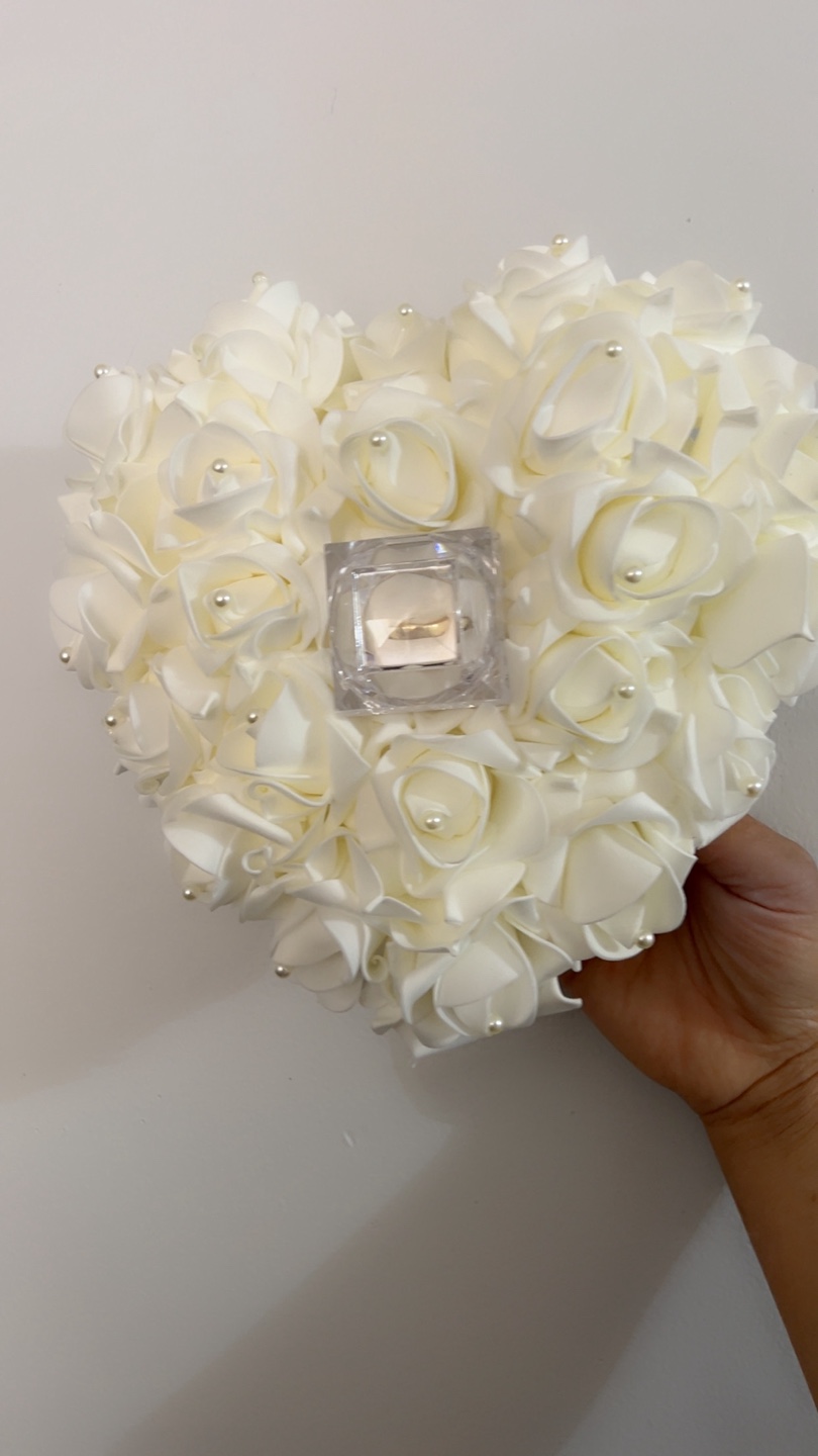 Wedding Ring Bearer Pillow - Heart Shaped - photo 2