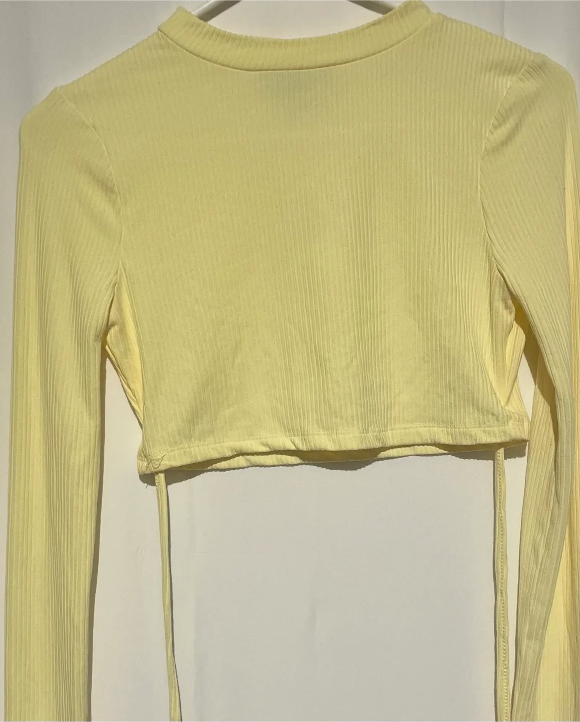 Two New Yellow Long Sleeve Crop Top thumbnail