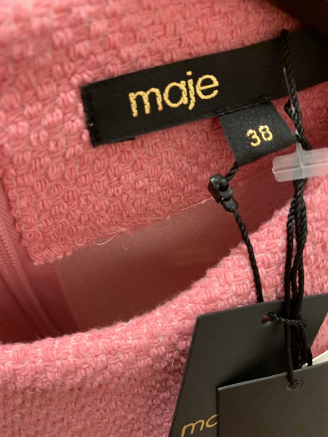 NWT - Maje Pink Tweed Dress - Size 38 - photo 2