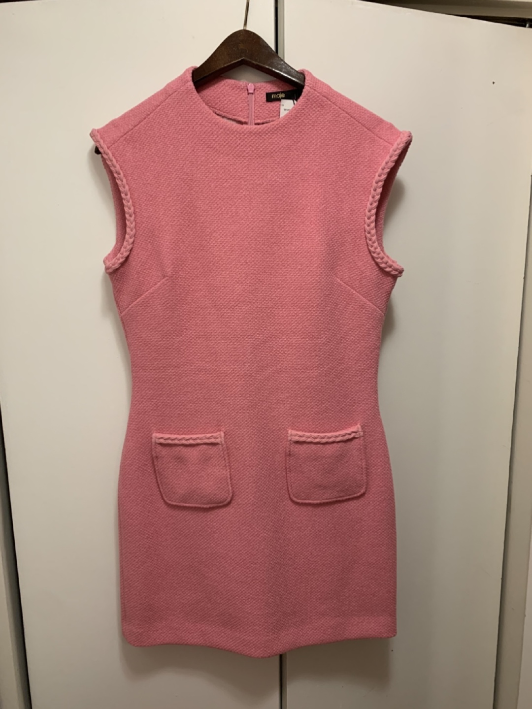 NWT - Maje Pink Tweed Dress - Size 38