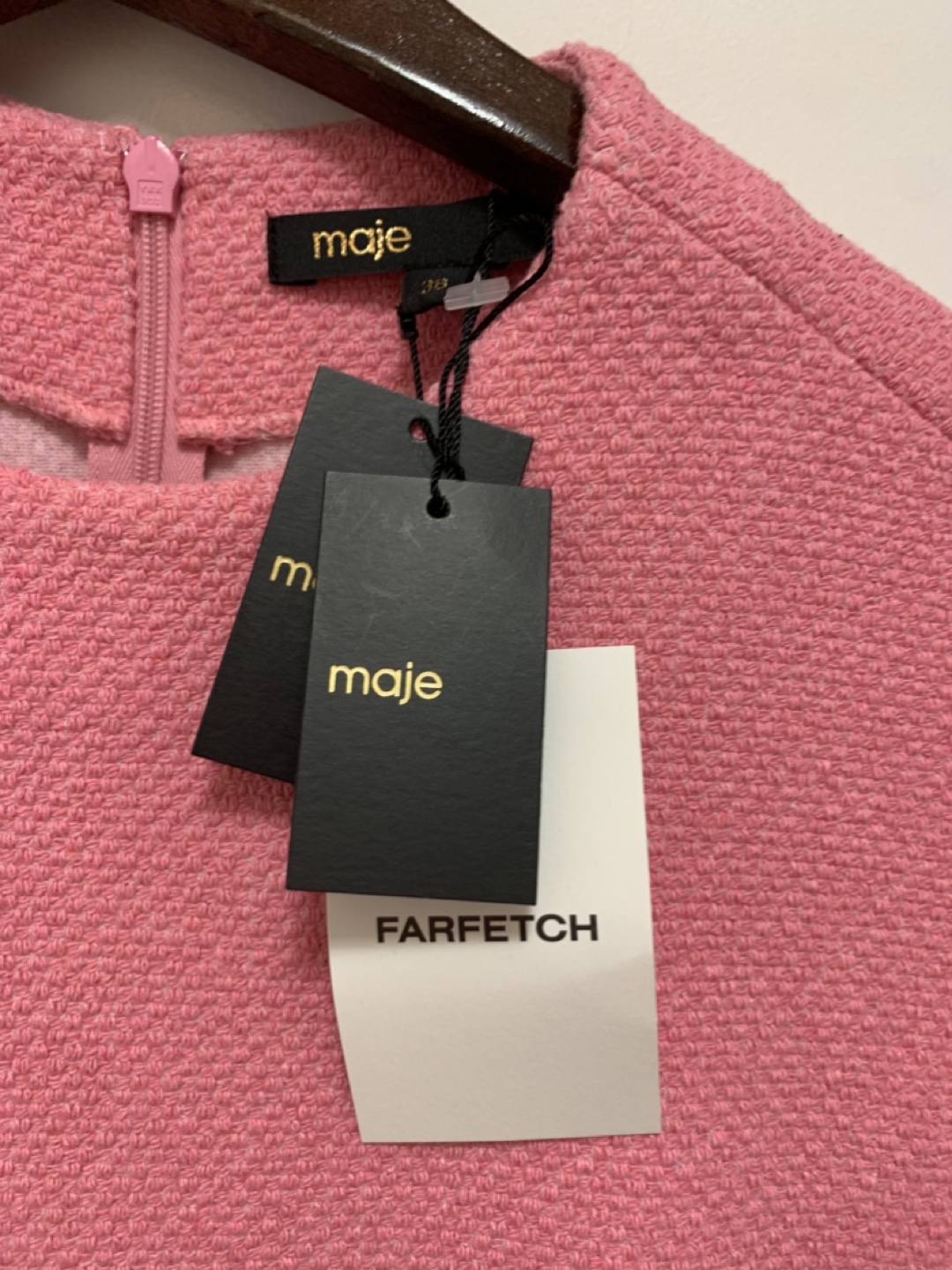 NWT - Maje Pink Tweed Dress - Size 38 - photo 4