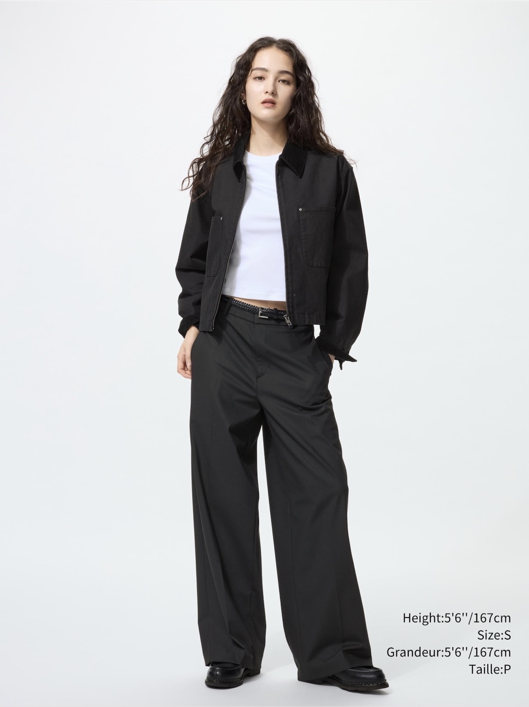 Uniqlo smart wide pants in black, size M - photo 2