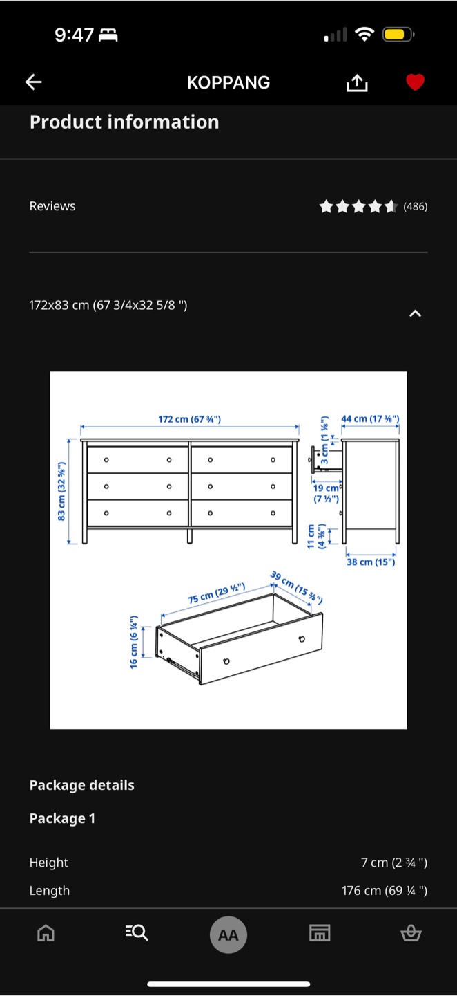 IKEA Koppang 6-Drawer Dresser - Black-Brown - photo 4
