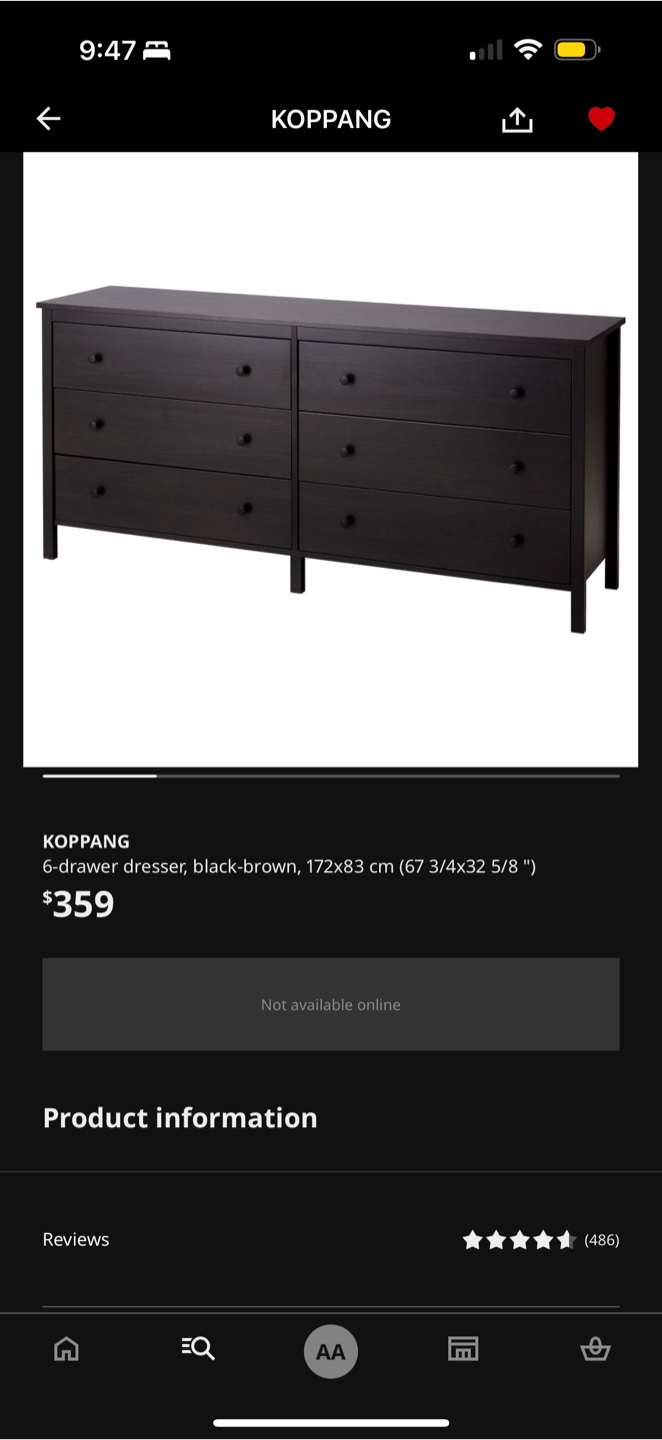 IKEA Koppang 6-Drawer Dresser - Black-Brown - photo 3