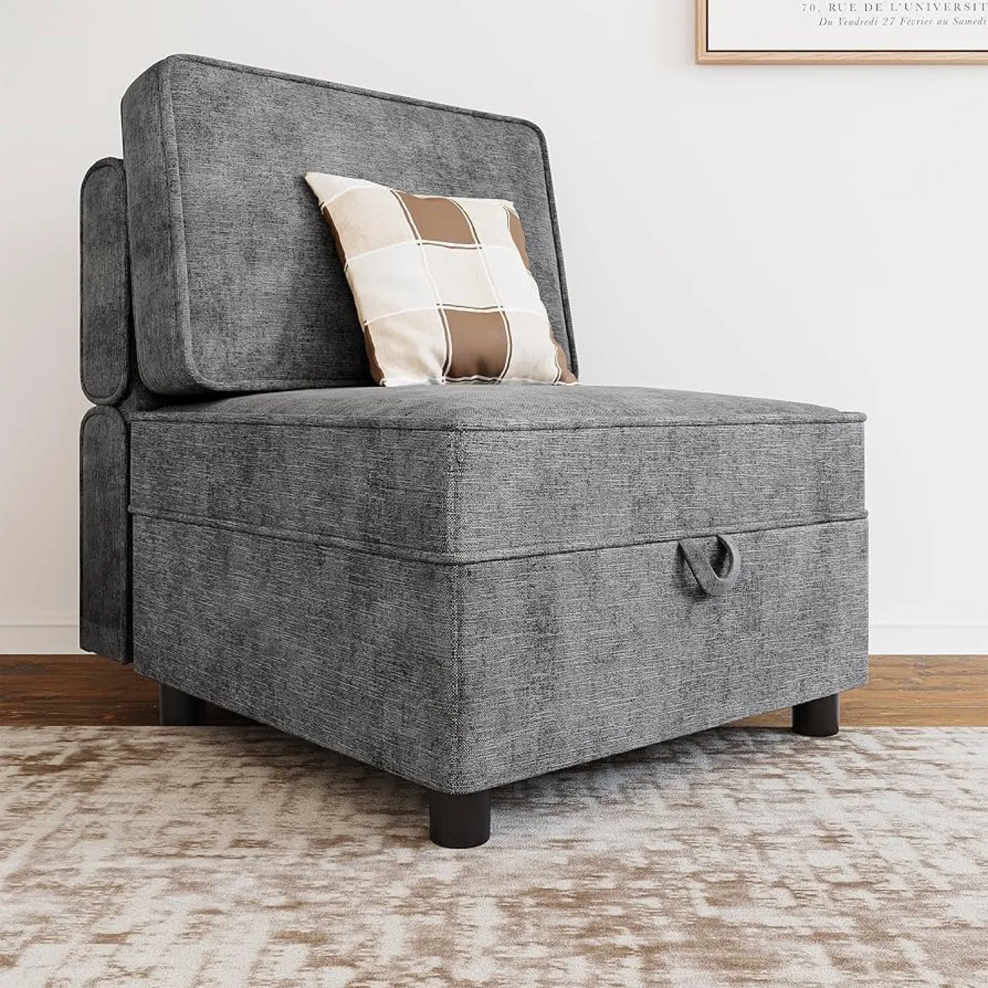 Gray Convertible Sleeper Chair Bed thumbnail